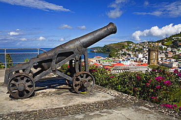 Cannon at Fort St. George, St. George's, Grenada, Windward Islands, Lesser Antilles, West Indies, Caribbean, Central America