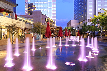 Fountain in CityScape complex, Phoenix, Arizona, United States of America, North America