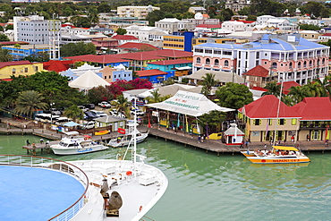 Cruise ship in St. John's Harbour, Antigua, Antigua and Barbuda, Leeward Islands, West Indies, Caribbean, Central America