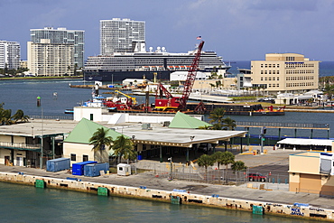 Holland America cruise ship in Port Everglades, Fort Lauderdale, Florida, United States of America, North America