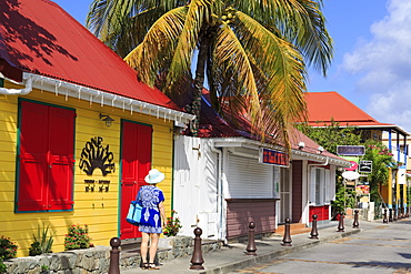 Rue Jeanne d'Arc in Gustavia, St. Barthelemy (St. Barts), Leeward Islands, West Indies, Caribbean, Central America