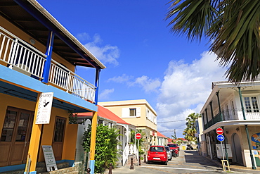 Rue Jeanne d'Arc in Gustavia, St. Barthelemy (St. Barts), Leeward Islands, West Indies, Caribbean, Central America