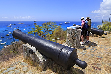 Cannon in Gustavia, St. Barthelemy (St. Barts), Leeward Islands, West Indies, Caribbean, Central America 