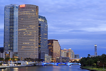 Hillsborough River and skyline, Tampa, Florida, United States of America, North America