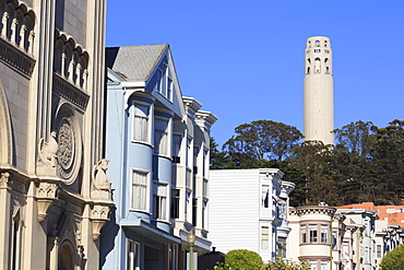 Coit Tower, North Beach District, San Francisco, California, United States of America, North America 