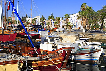 Boats in Bodrum Harbor, Anatolia, Turkey, Asia Minor, Eurasia