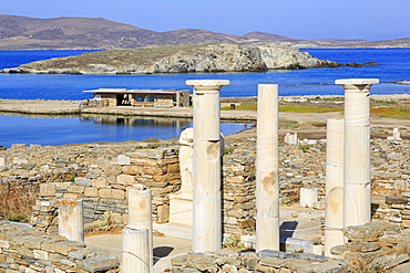 Delos archaeological ruins, UNESCO World Heritage Site, Delos, Cyclades, Greek Islands, Greece, Europe