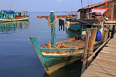 Fishing village in Sihanoukville Port, Sihanouk Province, Cambodia, Indochina, Southeast Asia, Asia