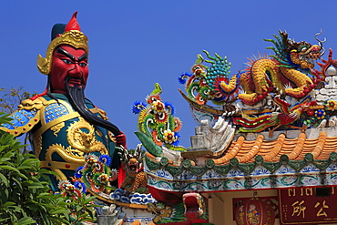 Statue in Hainan Temple, Nathon City, Koh Samui Island, Thailand, Southeast Asia, Asia