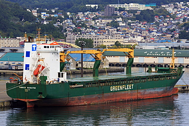 Cargo ship, Otaru Port, Hokkaido Prefecture, Japan, Asia