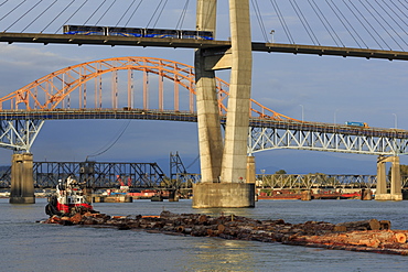 Skytrain Bridge, New Westminster, Vancouver Region, British Columbia, Canada, North America