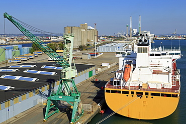 Container ship, Le Havre Port, Normandy, France, Europe