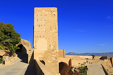 Santa Caterina Tower, Santa Barbara Castle, Alicante City, Spain, Europe