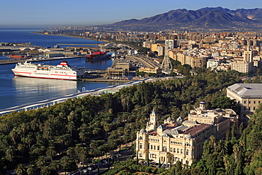 View from Gibralfaro Castle, Malaga City, Andalusia, Spain, Europe