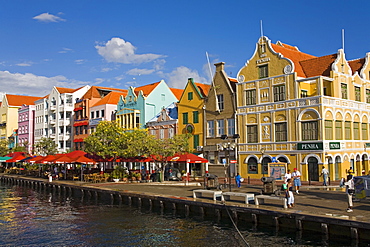 Stores on Handelskade, Punda District, Willemstad, Curacao, Netherlands Antillies, West Indies, Caribbean, Central America