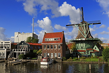 Windmill in Zaandijk Village, North Holland, Netherlands, Europe