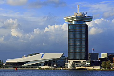 A'Dam Tower and EYE Film Museum, North District, Amsterdam, North Holland, Netherlands, Europe