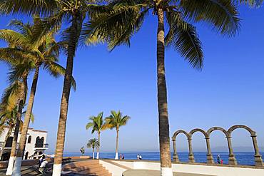 Arches on the Malecon, Puerto Vallarta, Jalisco State, Mexico, North America