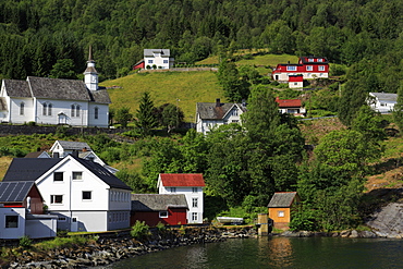 Hellesylt Village, More og Romsdal County, Norway, Scandinavia, Europe