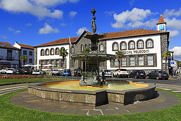 Fountain, Vasco Da Gama Square, Ponta Delgada City, Sao Miguel Island, Azores, Portugal, Atlantic, Europe