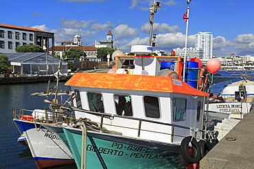 Fishing boats, Ponta Delgada City, Sao Miguel Island, Azores, Portugal, Atlantic, Europe