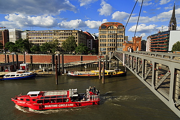 Fubganger Bridge, HafenCity, Hamburg, Germany, Europe