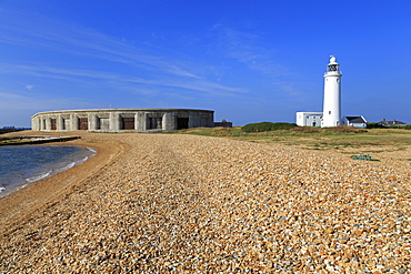 Hurst Point Lighthouse and Castle, Keyhaven, Hampshire, England, United Kingdom, Europe