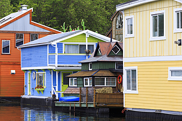 Houseboats, Fisherman's Wharf, Victoria, Vancouver Island, British Columbia, Canada, North America