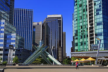 Olympic Cauldron, Jack Poole Plaza, Convention Centre West, Vancouver City, British Columbia, Canada, North America