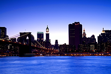 Manhattan skyline viewed from Brooklyn Bridge Park, Brooklyn, New York City, New York, United States of America, North America