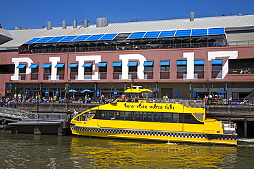 Water taxi, South Street Seaport Museum, Lower Manhattan, New York City, New York, United States of America, North America