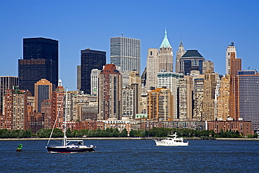 West side of Lower Manhattan and Hudson River, New York City, New York, United States of America, North America