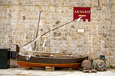 Traditional fishing boat, Maritime Museum, Dubrovnik, Dalmatia, Croatia, Europe