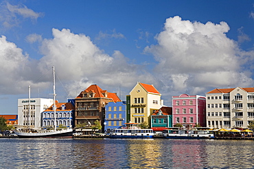 Stores on Handelskade, Punda District, Willemstad, UNESCO World Heritage Site, Curacao, Netherlands Antilles, West Indies, Caribbean, Central America