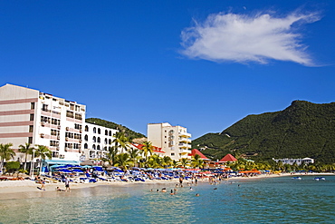 Great Bay Beach, Philipsburg, St. Maarten, Netherlands Antilles, West Indies, Caribbean, Central America