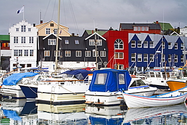 Small boat harbor, Port of Torshavn, Faroe Islands, Kingdom of Denmark, Europe