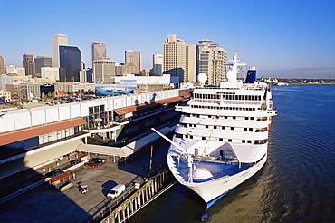 Cruise ship docked in New Orleans, Louisiana, United States of America, North America