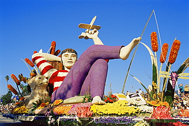 Detail of float, Tournament of Roses Parade, Pasadena, California, United States of America, North America