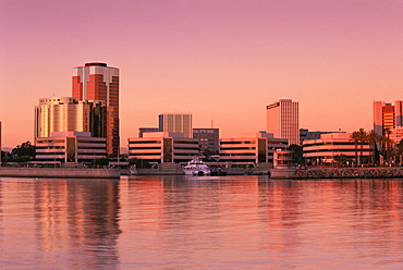 City skyline, Long Beach, California, United States of America, North America