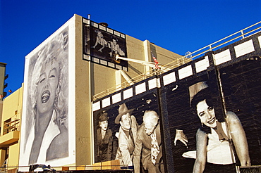 Mural on Mann's Chinese Theater, Hollywood, Los Angeles, California, United States of America, North America