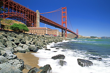 Golden Gate Bridge from Fort Point, San Francisco, California, United States of America, North America