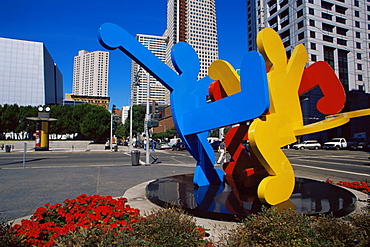 Three Dancing Figures by Keith Haring, Moscone Convention Center, San Francisco, California, United States of America, North America