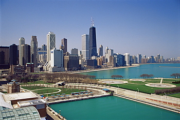 City skyline from Navy Pier, Chicago, Illinois, United States of America, North America