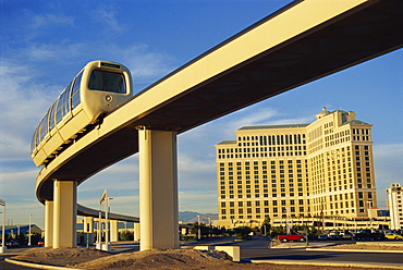 Monorail  between the Monte Carlo and Bellagio Hotels, Las Vegas, Nevada, United States of America, North America