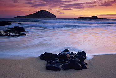 Turtle and Rabbit Islands, Makapuu Beach Park, Oahu island, Hawaii, United States of America, Pacific, North America