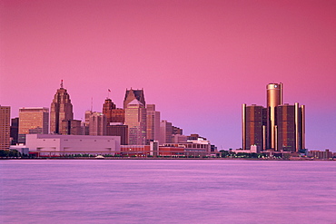 Detroit viewed from Dieppe Park, Windsor City, Ontario, Canada, North America