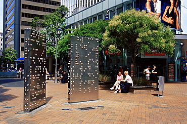 Invisible City sculpture by Anton Parsons, Lambton Quay, Wellington, North Island, New Zealand, Pacific