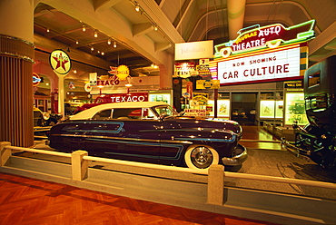 Car culture display, Henry Ford Museum, Dearborn area, Detroit, Michigan, United States of America, North America