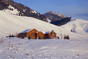 Log House, Jackson Hole, Wyoming, United States of America, North America