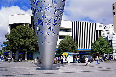 Chalice, sculpture by Neil Dawson, Cathedral Square, Christchurch, Canterbury, South Island, New Zealand, Pacific